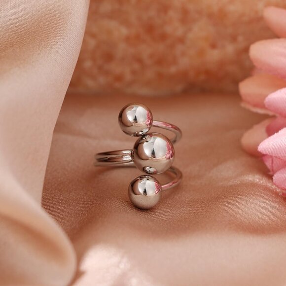 Chunky Gold & Silver Rings for Women - Bold, Thick, Open Dome Statement Rings - Picture 2 of 8